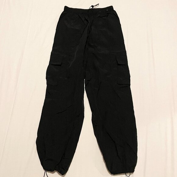 Bluenotes Denim Parachute Pants Black Nylon Womens Size Small - Picture 1 of 16
